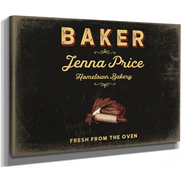 Personalized Baker Sign, Fresh From the Oven, Black & Gold, image 8