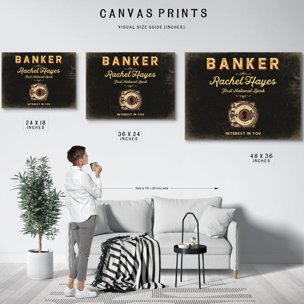 Personalized Banker Sign, Interest in You, Black & Gold, image 10