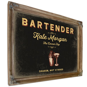 Personalized Bartender Sign, Shaken, Not Stirred, Black & Gold, image 6