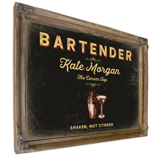 Personalized Bartender Sign, Shaken, Not Stirred, Black & Gold, image 6