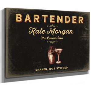 Personalized Bartender Sign, Shaken, Not Stirred, Black & Gold, image 8