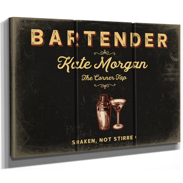 Personalized Bartender Sign, Shaken, Not Stirred, Black & Gold, image 14