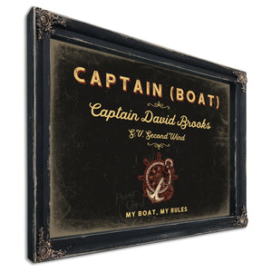 Personalized Boat Captain Sign, My Boat, My Rules, Black & Gold, image 1