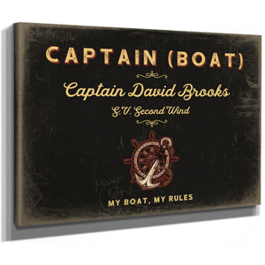 Personalized Boat Captain Sign, My Boat, My Rules, Black & Gold, image 8
