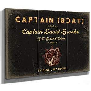 Personalized Boat Captain Sign, My Boat, My Rules, Black & Gold, image 14