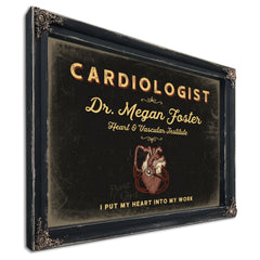 Personalized Cardiologist Sign, I Put My Heart Into My Work, Black & Gold, image 1
