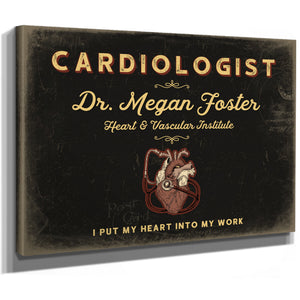 Personalized Cardiologist Sign, I Put My Heart Into My Work, Black & Gold, image 8