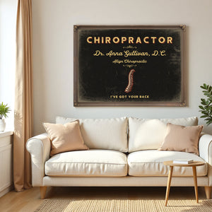 Personalized Chiropractor Sign, I've Got Your Back, Black & Gold, image 5