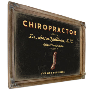 Personalized Chiropractor Sign, I've Got Your Back, Black & Gold, image 6