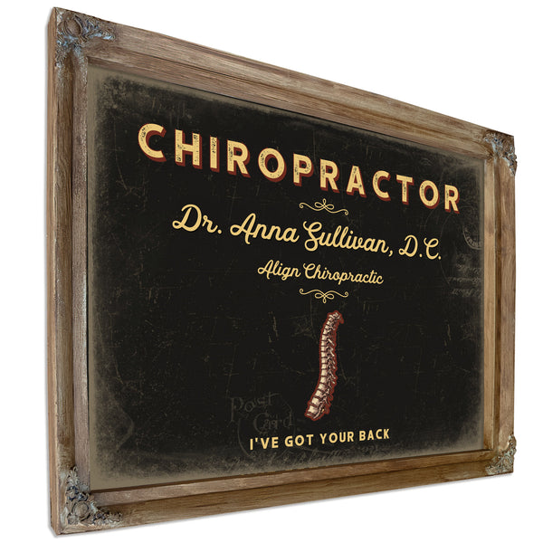 Personalized Chiropractor Sign, I've Got Your Back, Black & Gold, image 6