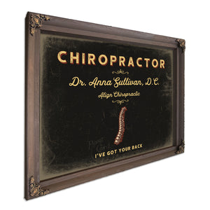 Personalized Chiropractor Sign, I've Got Your Back, Black & Gold, image 7
