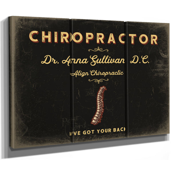Personalized Chiropractor Sign, I've Got Your Back, Black & Gold, image 14