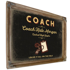 Personalized Coach Sign, Leave It All on the Field, Black & Gold, image 6