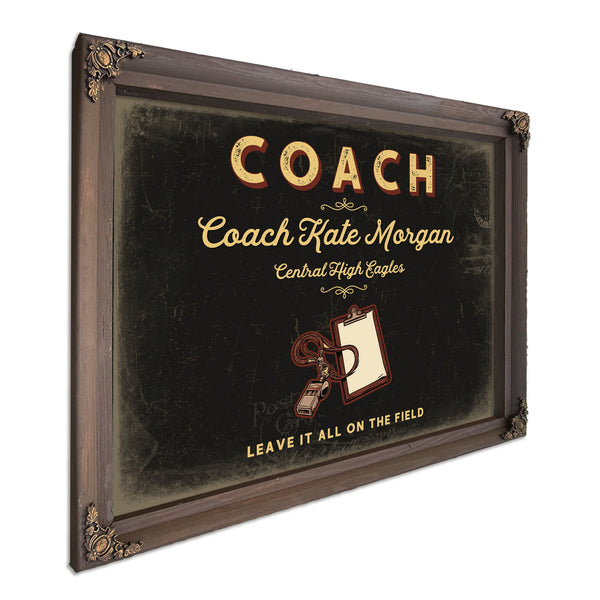 Personalized Coach Sign, Leave It All on the Field, Black & Gold, image 7