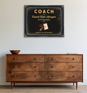 Personalized Coach Sign, Leave It All on the Field, Black & Gold, image 19