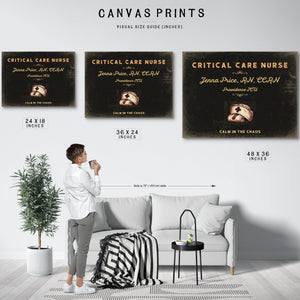 Personalized Critical Care Nurse Sign, Calm in the Chaos, Black & Gold, image 10