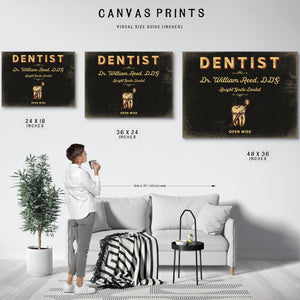 Personalized Dentist Sign, Open Wide, Black & Gold, image 10