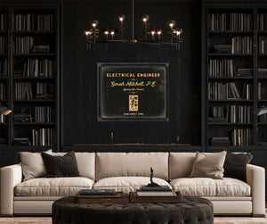 Personalized Electrical Engineer Sign, Ohm Sweet Ohm, Black & Gold, image 16