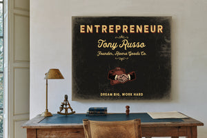Personalized Entrepreneur Sign, Dream Big, Work Hard, Black & Gold, image 2