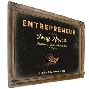 Personalized Entrepreneur Sign, Dream Big, Work Hard, Black & Gold, image 6