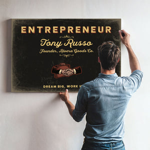 Personalized Entrepreneur Sign, Dream Big, Work Hard, Black & Gold, image 9