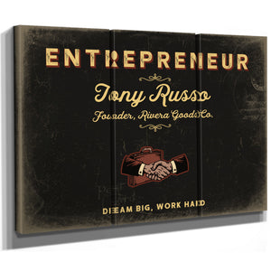 Personalized Entrepreneur Sign, Dream Big, Work Hard, Black & Gold, image 14