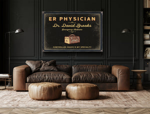 Personalized ER Physician Sign, Controlled Chaos Is My Specialty, Black & Gold, image 17