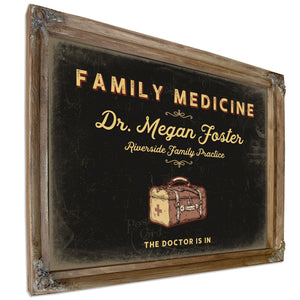 Personalized Family Medicine Sign, The Doctor Is In, Black & Gold, image 6