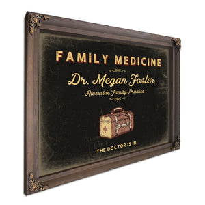 Personalized Family Medicine Sign, The Doctor Is In, Black & Gold, image 7