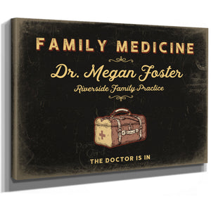 Personalized Family Medicine Sign, The Doctor Is In, Black & Gold, image 8
