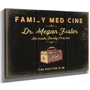 Personalized Family Medicine Sign, The Doctor Is In, Black & Gold, image 14