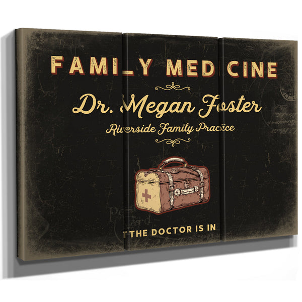 Personalized Family Medicine Sign, The Doctor Is In, Black & Gold, image 14