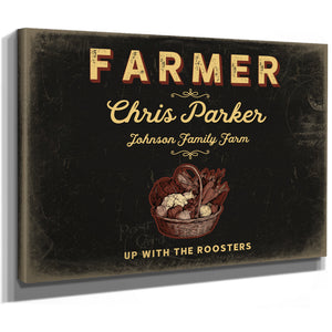 Personalized Farmer Sign, Up With the Roosters, Black & Gold, image 8
