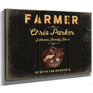 Personalized Farmer Sign, Up With the Roosters, Black & Gold, image 14