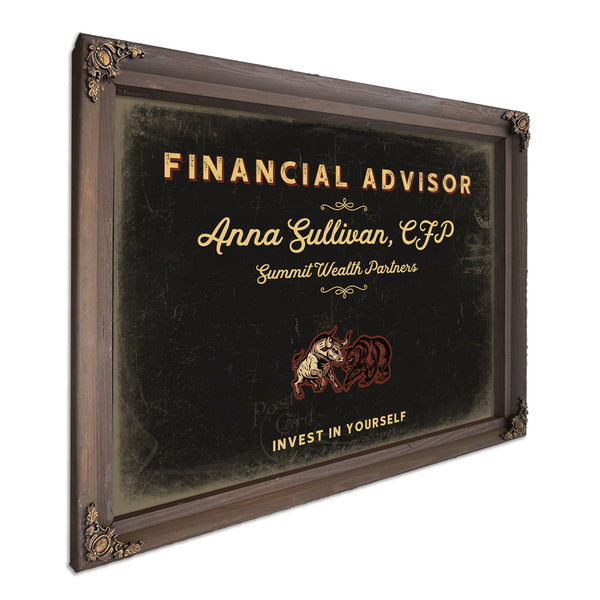 Personalized Financial Advisor Sign, Invest in Yourself, Black & Gold, image 7
