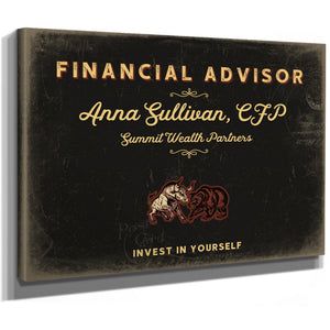 Personalized Financial Advisor Sign, Invest in Yourself, Black & Gold, image 8