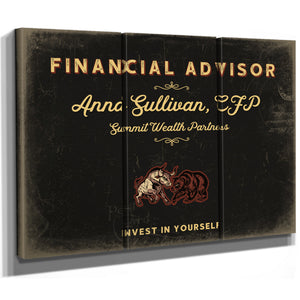 Personalized Financial Advisor Sign, Invest in Yourself, Black & Gold, image 14