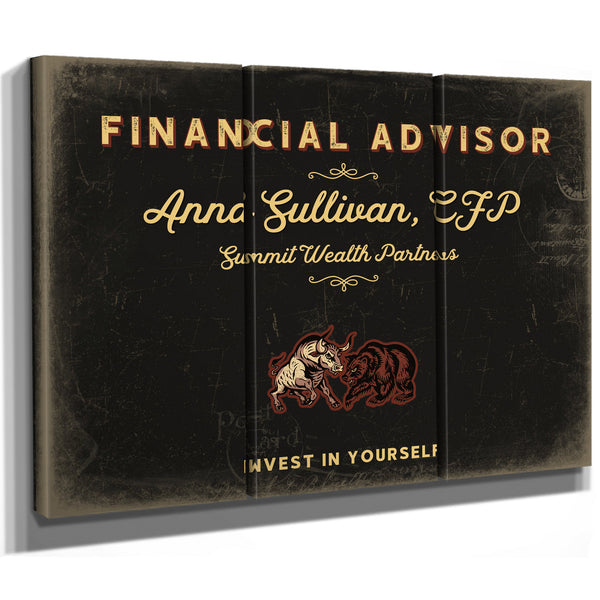 Personalized Financial Advisor Sign, Invest in Yourself, Black & Gold, image 14