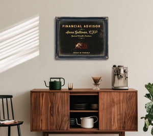 Personalized Financial Advisor Sign, Invest in Yourself, Black & Gold, image 15