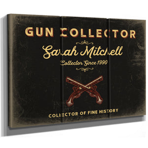 Personalized Gun Collector Sign, Collector of Fine History, Black & Gold, image 14