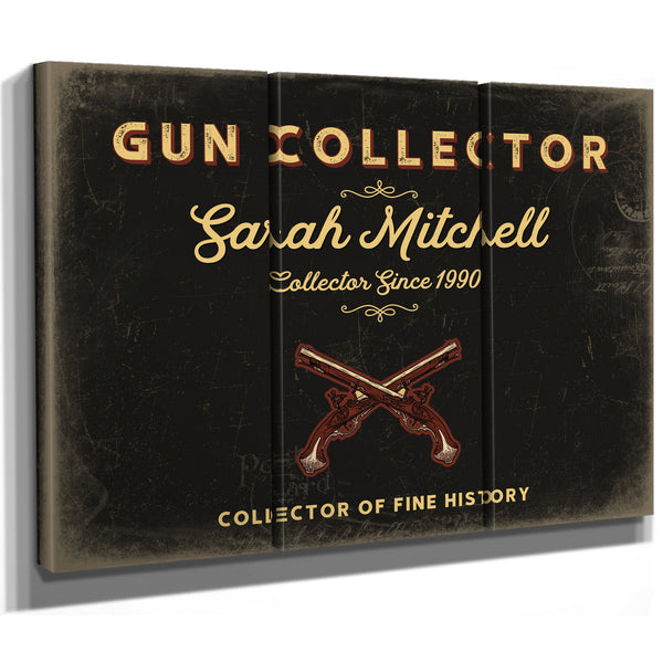 Personalized Gun Collector Sign, Collector of Fine History, Black & Gold, image 14