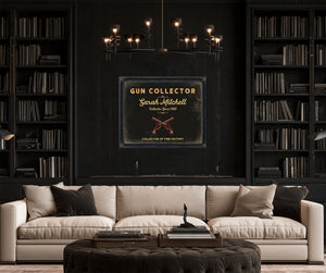 Personalized Gun Collector Sign, Collector of Fine History, Black & Gold, image 16