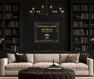 Personalized Insurance Agent Sign, Peace of Mind Delivered, Black & Gold, image 16