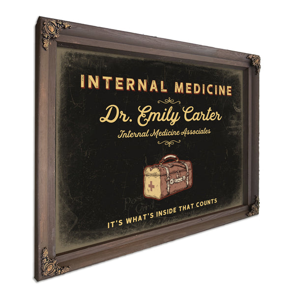 Personalized Internal Medicine Sign, It's What's Inside That Counts, Black & Gold, image 7