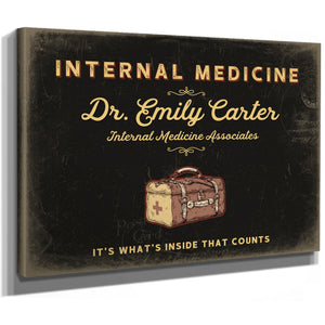Personalized Internal Medicine Sign, It's What's Inside That Counts, Black & Gold, image 8