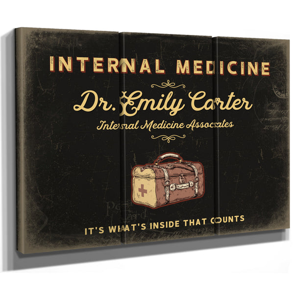 Personalized Internal Medicine Sign, It's What's Inside That Counts, Black & Gold, image 14