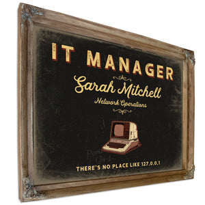 Personalized IT Manager Sign, There's No Place Like 127.0.0.1, Black & Gold, image 6