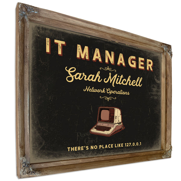 Personalized IT Manager Sign, There's No Place Like 127.0.0.1, Black & Gold, image 6