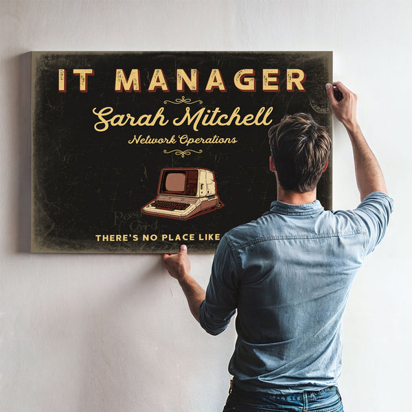Personalized IT Manager Sign, There's No Place Like 127.0.0.1, Black & Gold, image 9