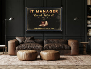 Personalized IT Manager Sign, There's No Place Like 127.0.0.1, Black & Gold, image 17